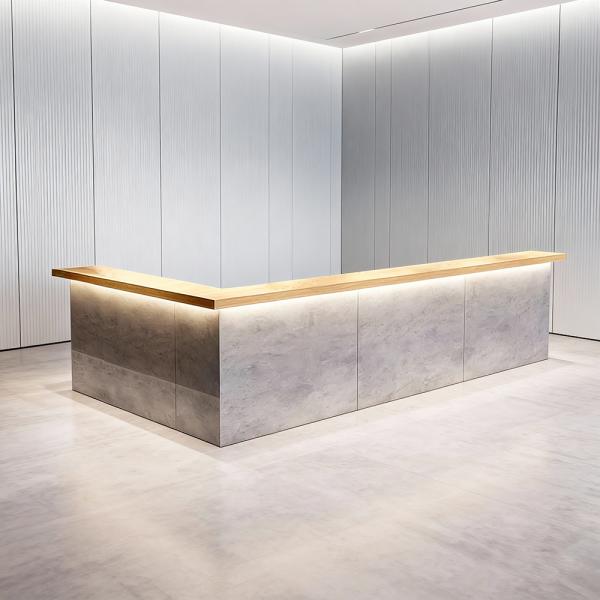 MuXing Eckige Bartheke,Restaurant-Kassentheke,Bar-Bartheke,Café-Bartheke,Ladentheke,Theke für Gaststätten, Maßgefertigte Bartheke Grau