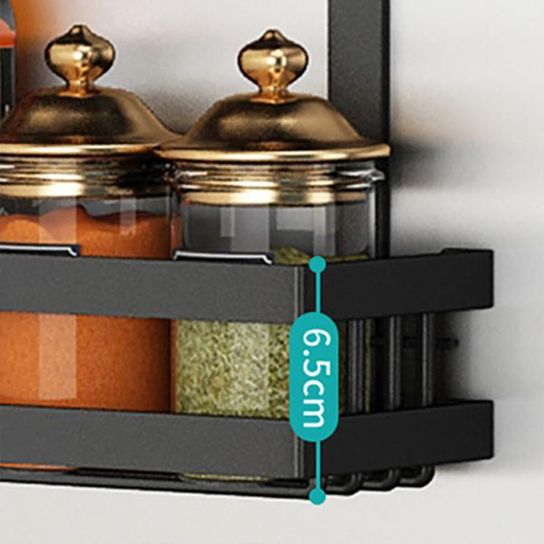 Muxing Kühlschrank Regal Küchenregal Organizer Hängeregal Küche Gewürzregal Küche Schwarz