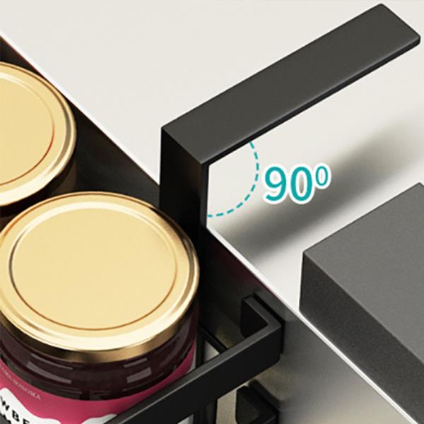 Muxing Kühlschrank Regal Küchenregal Organizer Hängeregal Küche Gewürzregal Küche Schwarz