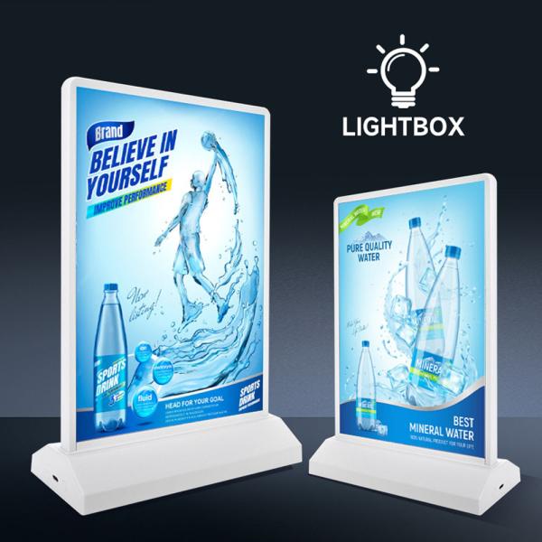 Muxing Doppelseitige LED-Leuchtbox, beleuchtetes Werbedisplay für Geschäfte und Restaurants mit Netzteil