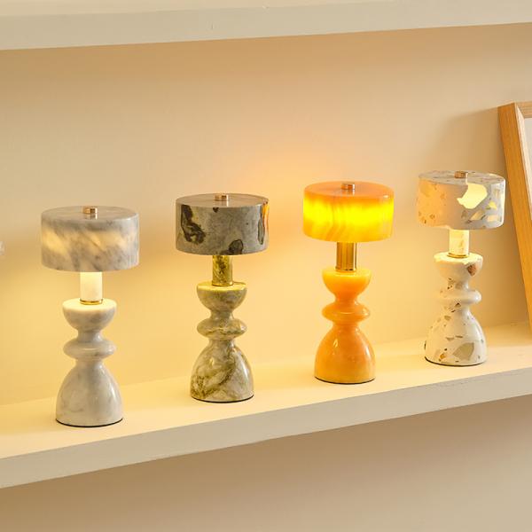 Muxing Tischlampe Schreibtischlampe Steinlampe Nachttischlampe für Schlafzimmer Modernes Design 11.5 × 26 cm【YHJ-456D】