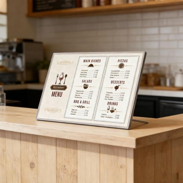 Muxing LED Leuchtkasten, Menü-Display, Werbedisplay, verstellbarer Winkel