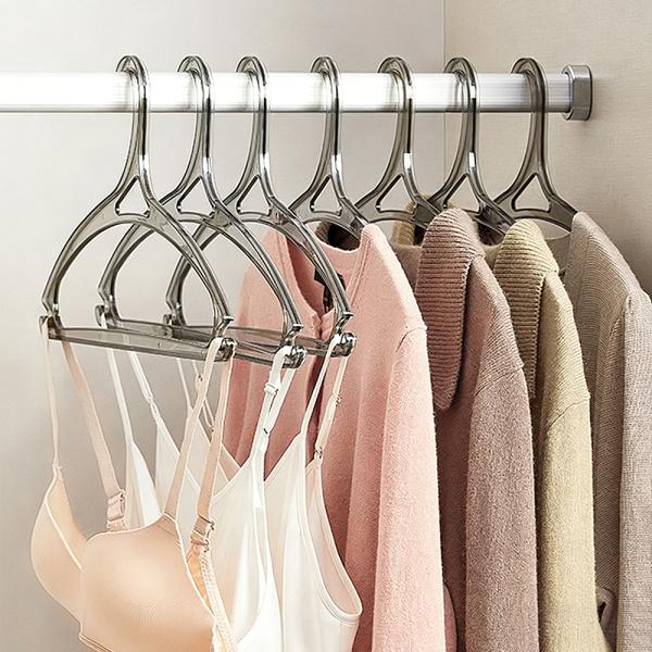 Muxing 10er Set Kunststoff-Kleiderbügel, transparent, rutschfest, ohne Abdrücke, Rot, 41 x 21,5 cm /TMYJ/