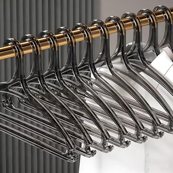 Muxing 10er Set Kunststoff-Kleiderbügel, transparent, rutschfest, ohne Abdrücke, Rot, 41 x 21,5 cm /TMYJ/