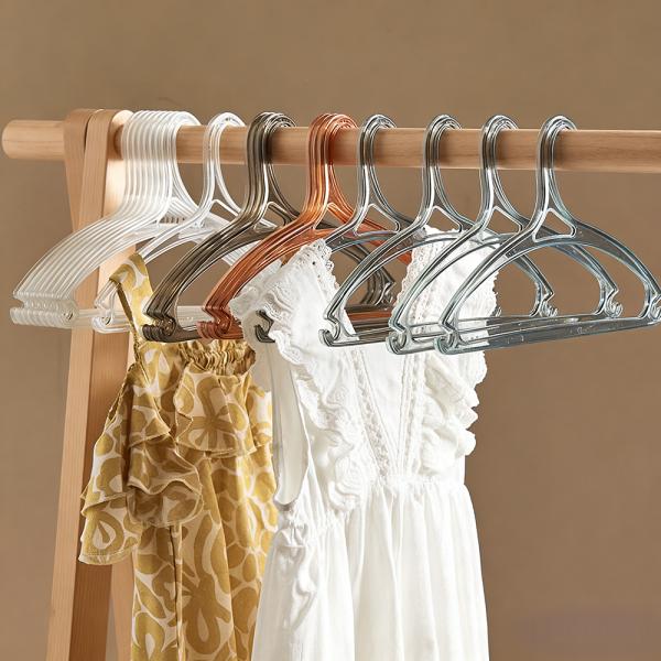 Muxing 10er Set Kunststoff-Kleiderbügel, transparent, rutschfest, ohne Abdrücke, Rot, 41 x 21,5 cm /TMYJ/