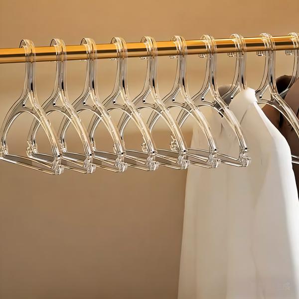 Muxing 10er Set Kunststoff-Kleiderbügel, transparent, rutschfest, ohne Abdrücke, Rot, 41 x 21,5 cm /TMYJ/