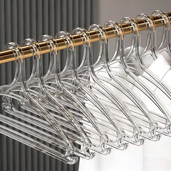 Muxing 10er Set Kunststoff-Kleiderbügel, transparent, rutschfest, ohne Abdrücke, Rot, 41 x 21,5 cm /TMYJ/