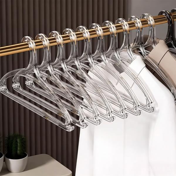 Muxing 10er Set Kunststoff-Kleiderbügel, transparent, rutschfest, ohne Abdrücke, Rot, 41 x 21,5 cm /TMYJ/