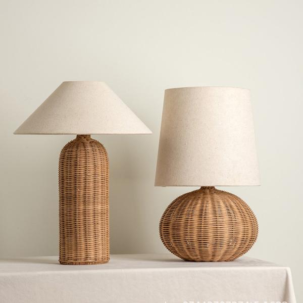 Muxing Tischlampe Nachttischlampe Schreibtischlampe Rattan-Tischlampe Bettlampe LED-Tischlampe Stimmungslicht