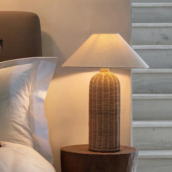 Muxing Tischlampe Nachttischlampe Schreibtischlampe Rattan-Tischlampe Bettlampe LED-Tischlampe Stimmungslicht