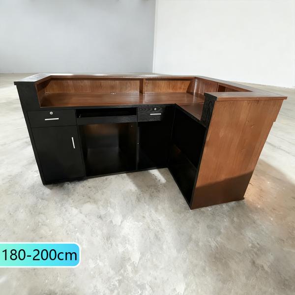 Muxing Maßanfertigung Bartisch Bar-Tresen Eckbartresen Gastronomie-Theke Restaurant-Bar Empfangstresen Braun