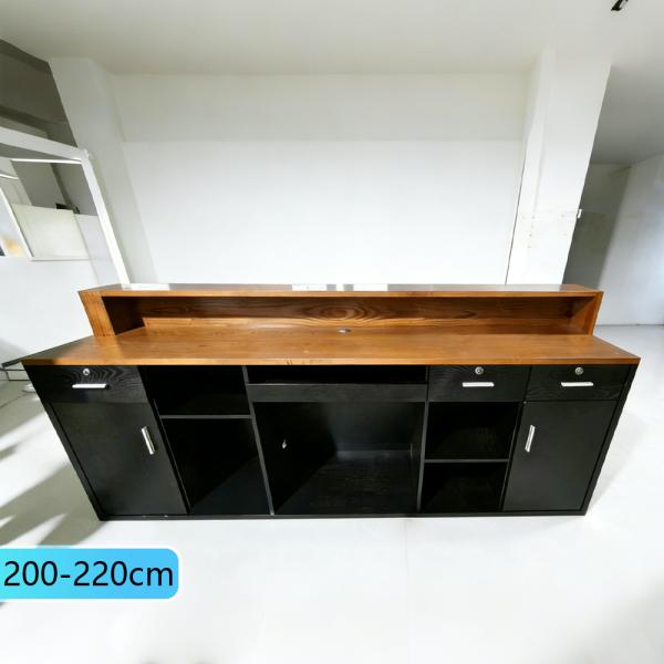 Muxing Theke Maßanfertigung Kasse Großer Kassentisch Bartheke Bartisch Bar Empfangstheke Schwarz【HCTG】