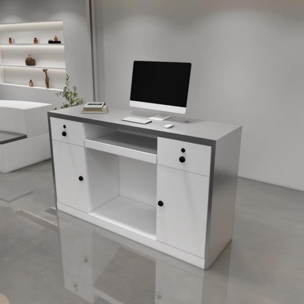 Muxing Bartheke, Kassentheke, Edelstahl-Bartheke, Metall-Bartheke, minimalistische Metall-Bartheke