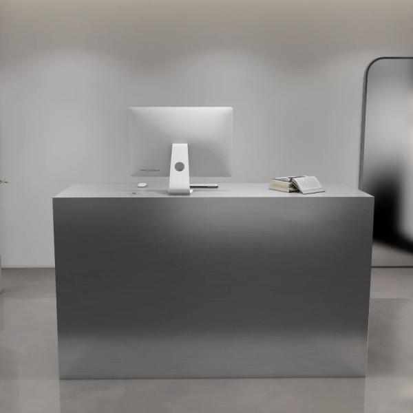 Muxing Bartheke, Kassentheke, Edelstahl-Bartheke, Metall-Bartheke, minimalistische Metall-Bartheke