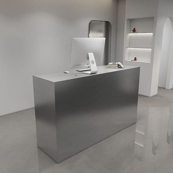 Muxing Bartheke, Kassentheke, Edelstahl-Bartheke, Metall-Bartheke, minimalistische Metall-Bartheke