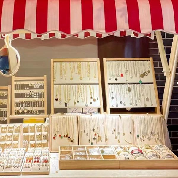 Großhandel B2B Bambus und Holz Halskette Regal Aufbewahrung Schmuck Ständer