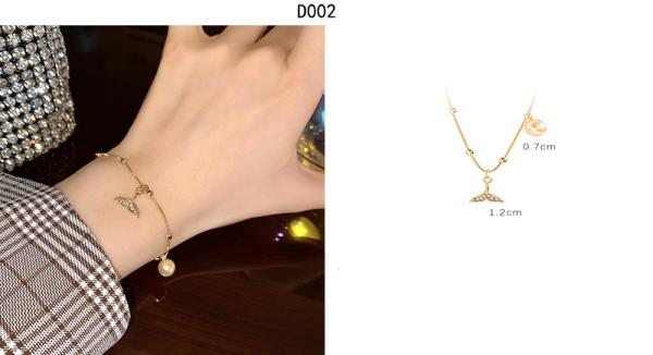 Großhandel B2B Koreanisches Vintage Perlenarmband D002 Gold Fischschwanz-Armband