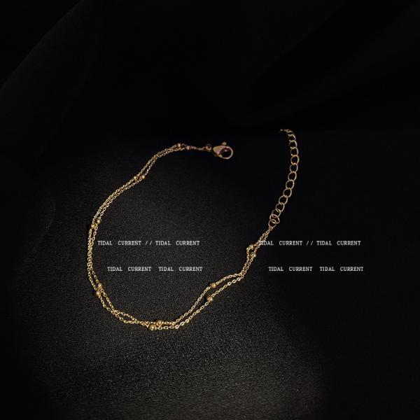 Großhandel B2B Koreanisches Vintage Perlenarmband S127 Gold Metallarmband