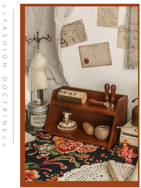 Großhandel B2B Vintage Schreibtisch Staukasten hölzerne Lagerung Kabinett schräg zwei Ebenen MS-9067