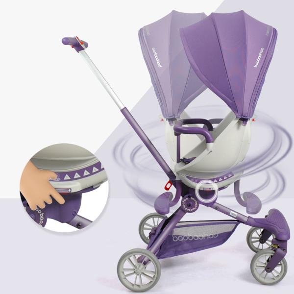 360Home Zusammenklappbarer Kinderwagen 1 in 2 Sitz- und Liege 【V18PLUS】Lila