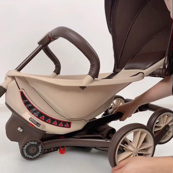 360Home Zusammenklappbarer Kinderwagen 1 in 2 Sitz- und Liege 【V18PLUS】Lila
