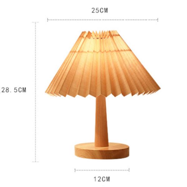 360Home Nachttischlampe Vintage Schlafzimmer Wohnzimmer Plissee Lampe Nachtlicht