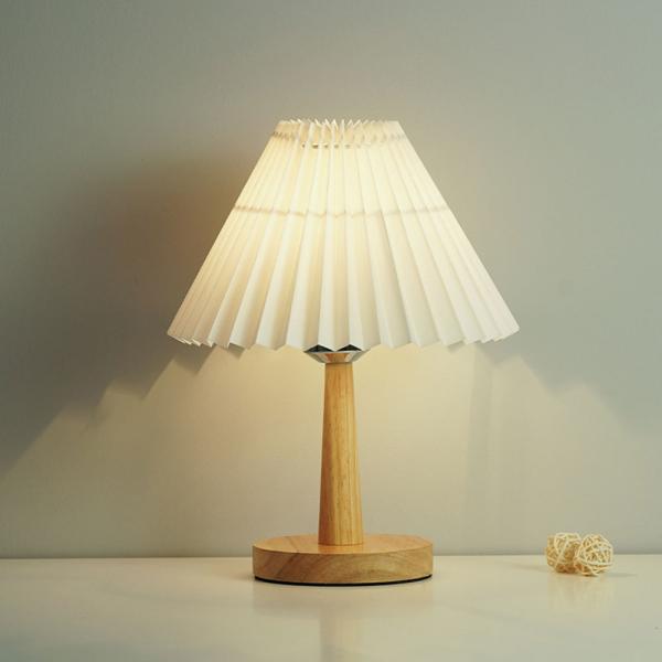 360Home Nachttischlampe Vintage Schlafzimmer Wohnzimmer Plissee Lampe Nachtlicht