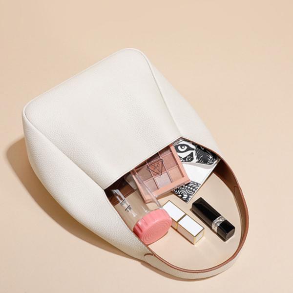 Großhandel B2B Echtes Leder Beuteltasche Korb Damenhandtasche Tragetasche Weiß