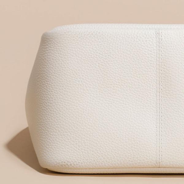 Großhandel B2B Echtes Leder Beuteltasche Korb Damenhandtasche Tragetasche Weiß