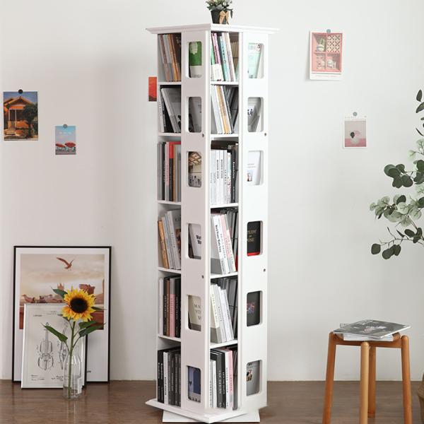 Großhandel B2B Massiv Holz Stehendes drehbares Bücherregal einfaches Regal