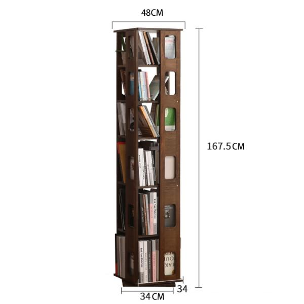 Großhandel B2B Massiv Holz Stehendes drehbares Bücherregal einfaches Regal