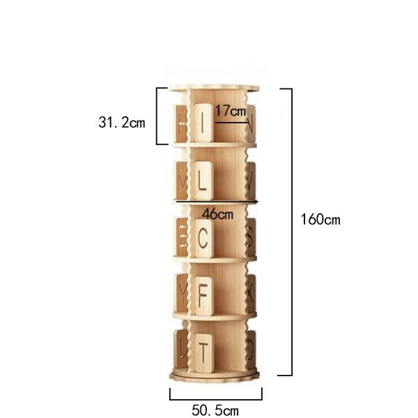 Großhandel B2B Drehbares Bücherregal aus Massivholz Kinder-Eckregal