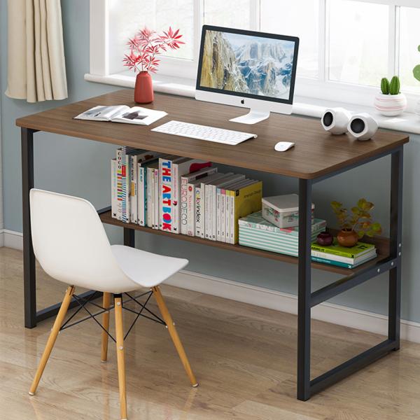360Home Computertisch Büro Schreibtisch + Regal Eiche schwarz gebürstet