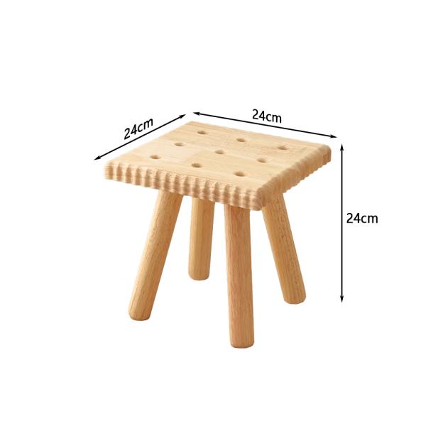 MuXing Kinderhocker, Schuhbank, Sofa Hocker, Beistellhocker, Fußhocker, Sitzhocker – Ideal für Wohnzimmer, Flur & Kinderzimmer Holzfarbe 24cm /BGD24/