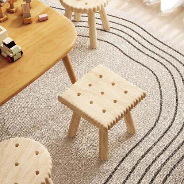 MuXing Kinderhocker, Schuhbank, Sofa Hocker, Beistellhocker, Fußhocker, Sitzhocker – Ideal für Wohnzimmer, Flur & Kinderzimmer Holzfarbe 24cm /BGD24/