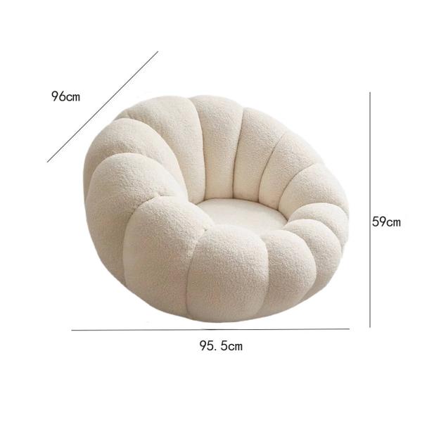 Muxing Drehbarer Sessel sofa Lounge-Sessel mit Hocker im Lammfellimitat – 2-teiliges Set, gemütlich & modern
