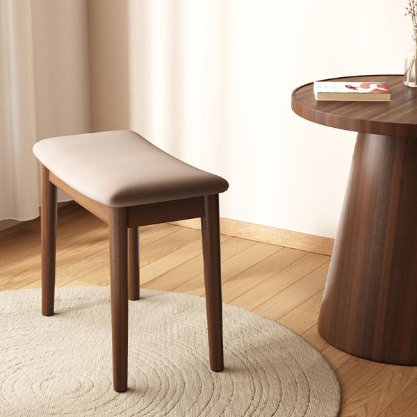 MuXing Schminktisch Hocker – Polsterhocker für Schlafzimmer, Schminkstuhl, Moderner Make-up Stuhl, Bequemer Sitzhocker Hellbraun L45*B27*H46cm /CXMAD46/
