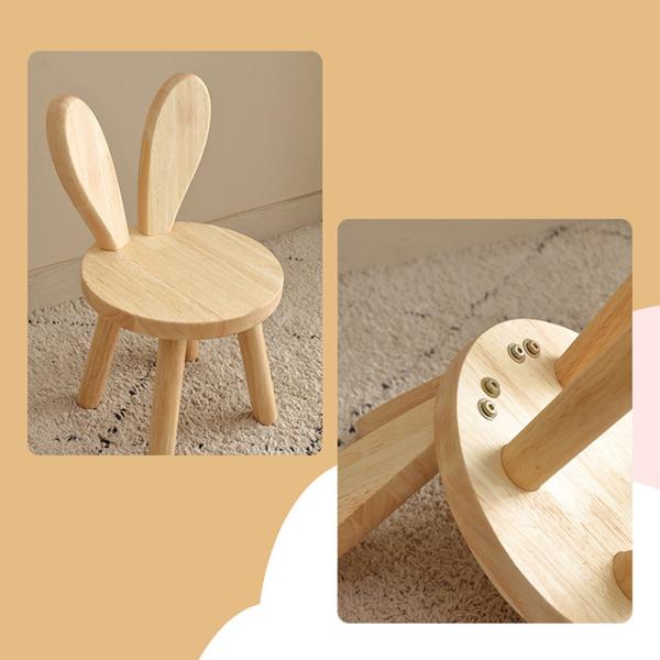 MuXing Kinderstuhl mit Rückenlehne – Kinderhocker, Stuhl für Kleinkinder, Niedriger Hocker, für Kinderzimmer & Vorschule Holzfarbe L26*H45cm
