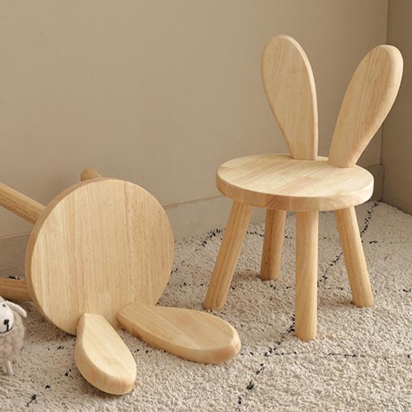 MuXing Kinderstuhl mit Rückenlehne – Kinderhocker, Stuhl für Kleinkinder, Niedriger Hocker, für Kinderzimmer & Vorschule Holzfarbe L26*H45cm