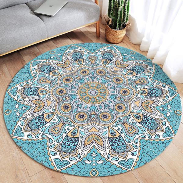 Großhandel B2B Mandaler Wohnzimmerteppich Kinderschlafzimmer  Teppich Matte blau