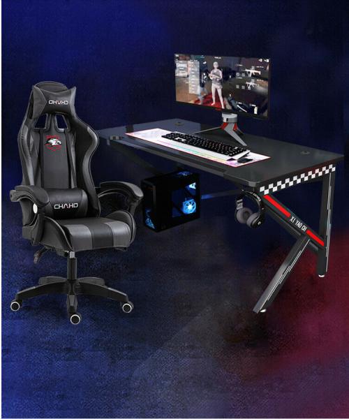 Groß Gaming Tisch mit Gaming Stuhl SchreibtischGaming Desk Office Desk SET 