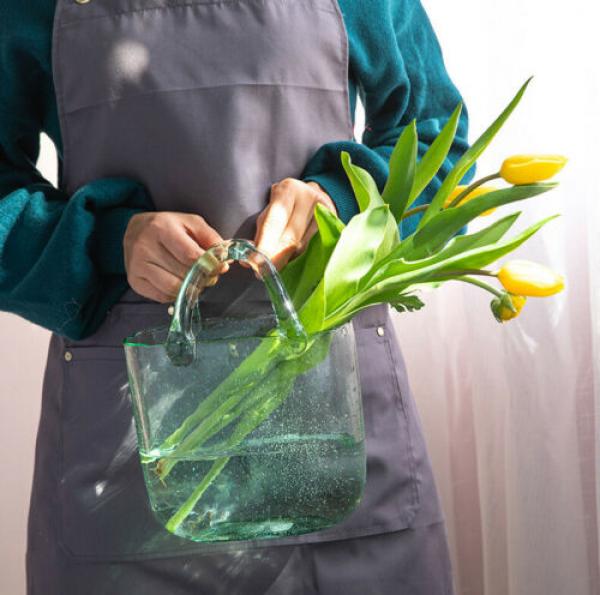 Muxing Glas Blumenvase Handtasche geformt klar Vase Aquarium