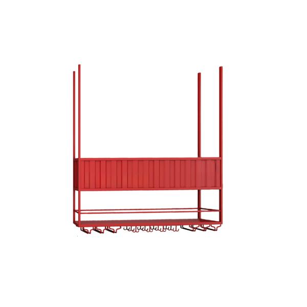 Muxing Modernes Metall Weinregal Deckenmontierter Weinglasständer Weinglas-Hängebord Weinregal Glasregal 100*25*100cm Rot /XGJJ/