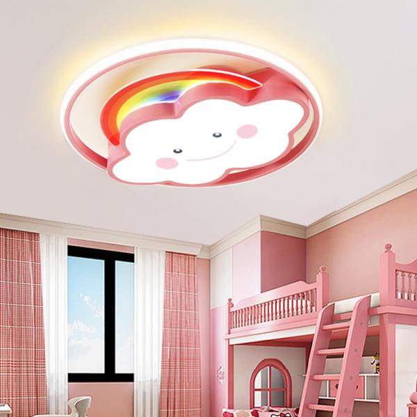 Muxing Lampe Kinderzimmerlampe LED-Lampe Schlafzimmerlampe Einbauleuchte Deckenlampe Drei Lichtfarben 50cm B：Regenbogen-Wolken-Lampe /CHYDD/