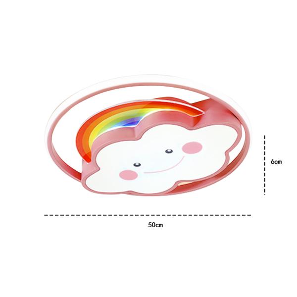 Muxing Lampe Kinderzimmerlampe LED-Lampe Schlafzimmerlampe Einbauleuchte Deckenlampe Drei Lichtfarben 50cm B：Regenbogen-Wolken-Lampe /CHYDD/