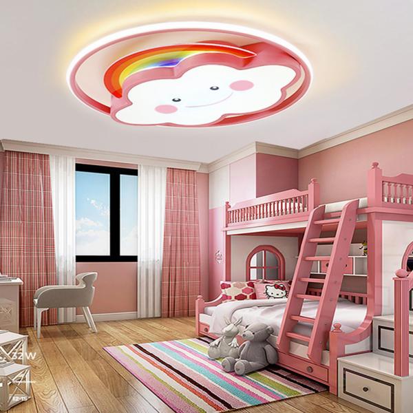 Muxing Lampe Kinderzimmerlampe LED-Lampe Schlafzimmerlampe Einbauleuchte Deckenlampe Drei Lichtfarben 50cm B：Regenbogen-Wolken-Lampe /CHYDD/