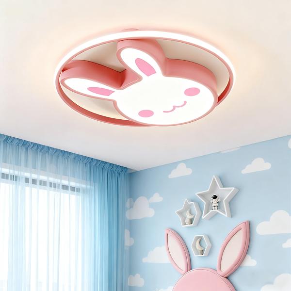 Muxing Lampe Kinderzimmerlampe LED-Lampe Augenschonlampe Schlafzimmerlampe Einbauleuchte Deckenlampe Drei Lichtfarben 50cm D：Hasenlampe /TZTZD/