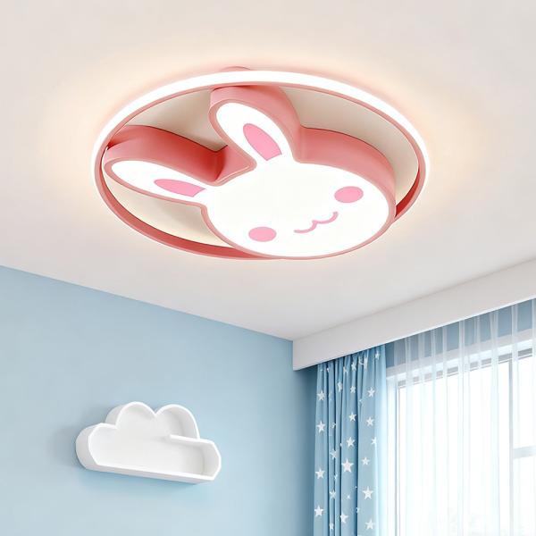 Muxing Lampe Kinderzimmerlampe LED-Lampe Augenschonlampe Schlafzimmerlampe Einbauleuchte Deckenlampe Drei Lichtfarben 50cm D：Hasenlampe /TZTZD/