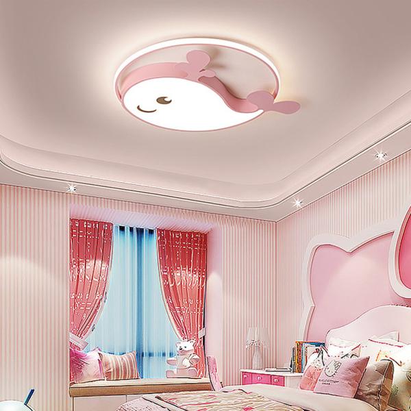Muxing Lampe Kinderzimmerlampe LED-Lampe Augenschonlampe Schlafzimmerlampe Einbauleuchte Deckenlampe Dreifarben-Weißlicht 50cm A：Delfinlampe /HTDTH/