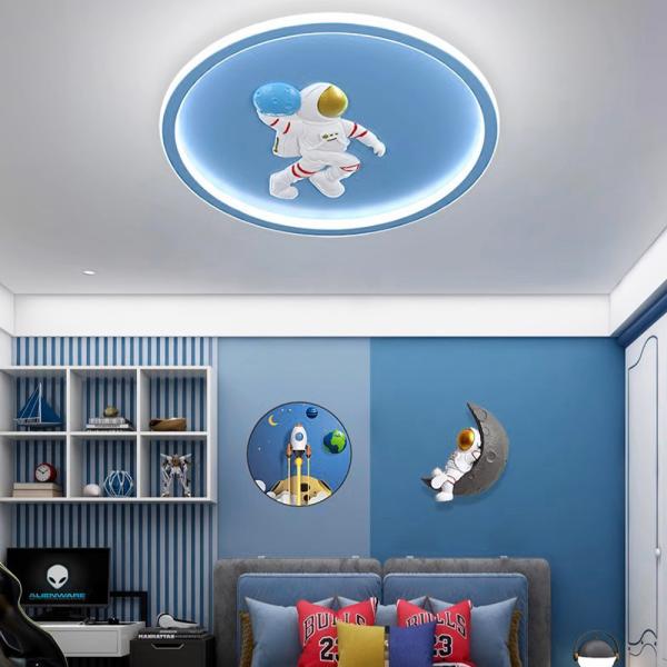 Muxing Lampe Kinderzimmerlampe LED-Lampe Augenschonlampe Schlafzimmerlampe Einbauleuchte Deckenlampe Drei Lichtfarben 50cm E：Astronautenlampe /YHYDY/